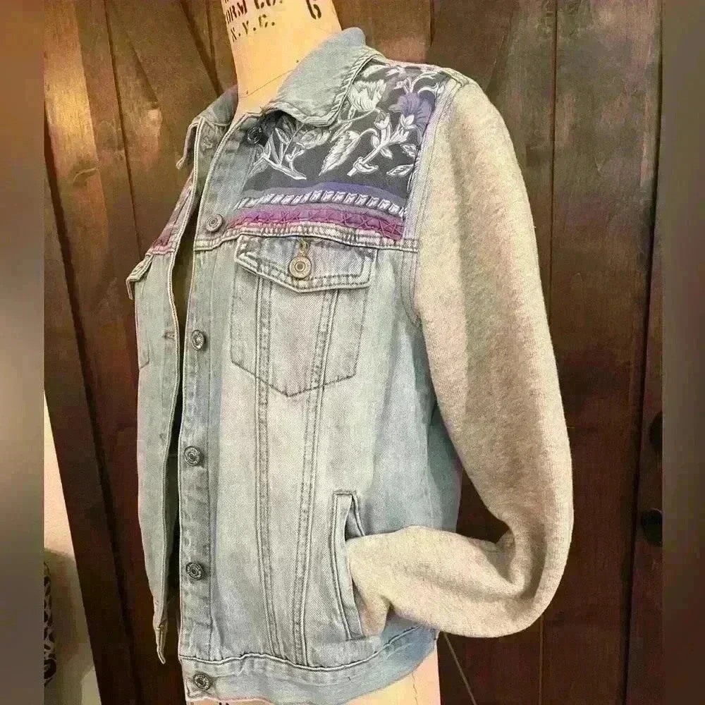 Custom Repurposed Forever 21 Jean Jacket, Size S - Picture 5 of 9